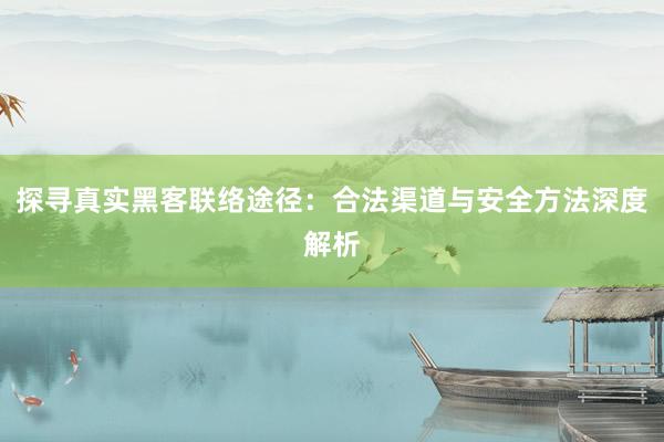 探寻真实黑客联络途径:合法渠道与安全方法深度解析